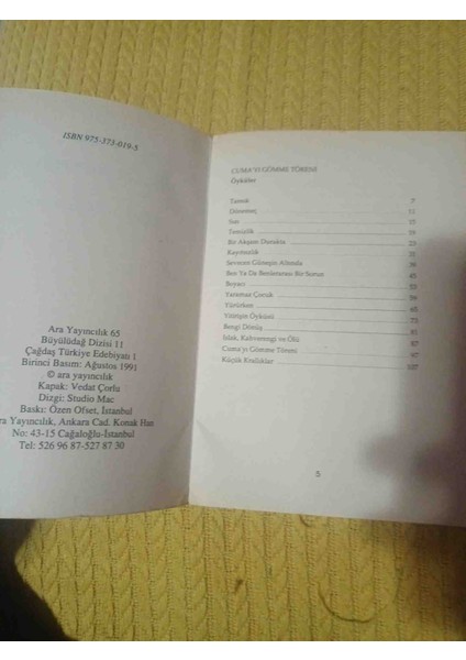 Cumayı Gomme Torenı Cengız Ondersever 1991 Yili 1,basim 109 Sayfa Cok Temiz Durumdadir fırsatları