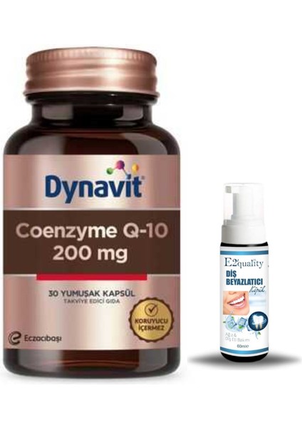 Coenzyme Q-10 200 Mg 30 Yumuşak Kapsül + Hediye Diş Beyazlatıcı Köpük