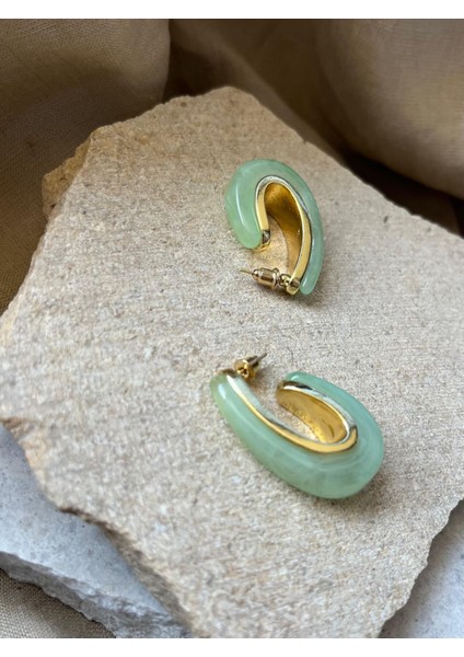 Yeşil Taşlı U Küpe fiyatları