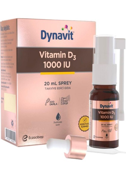 Vitamin D3 600 Iu Takviye Edici Gıda Sprey 20 ml