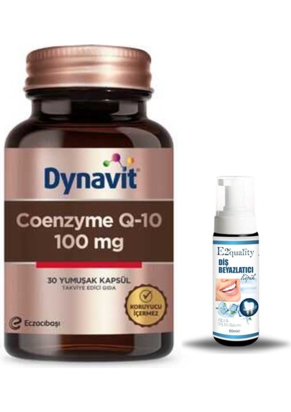 Coenzyme Q-10 100 mg 30 Yumuşak Kapsül + Hediye Diş Beyazlatıcı Köpük