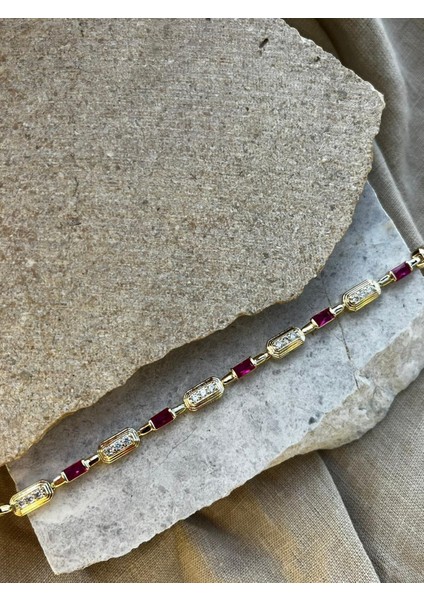 14K Mürdüm ve Parıltı Taşlı Bileklik fiyatları