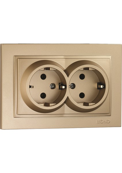 Ikili Topraklı Priz -Tityanyum Çerçeve Dahil Mono