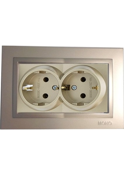 Ikili Topraklı Priz -Tityanyum Çerçeve Dahil Mono fiyatları