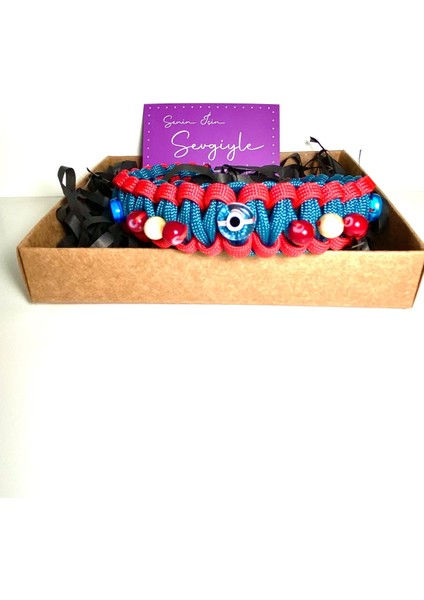 El Yapımı Dayanıklı ve Sağlıklı Çok Renkli Paracord Nazar Boncuklu Kedi & Köpek Kolyesi fiyatları