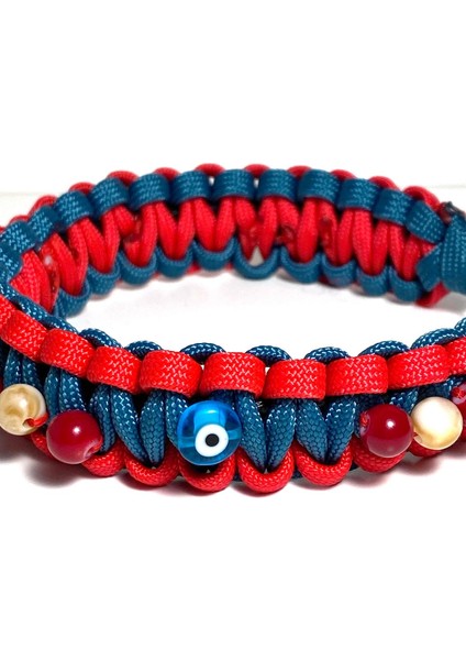 El Yapımı Dayanıklı ve Sağlıklı Çok Renkli Paracord Nazar Boncuklu Kedi & Köpek Kolyesi indirimleri