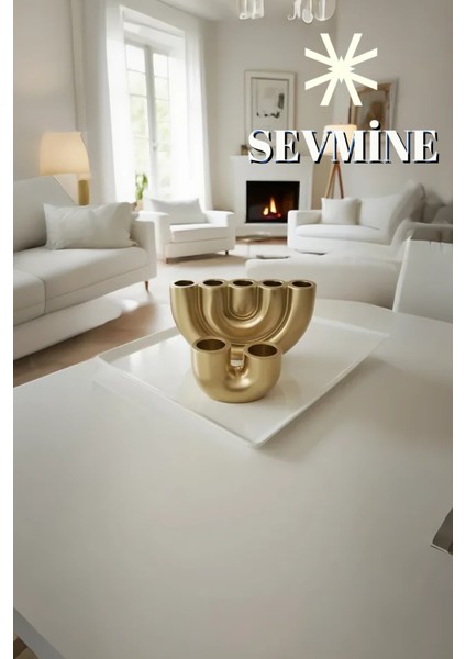 ✨ Golden Duo 2’li Mumluk Seti – Altın 5’li & 2’li U Form Mumluk