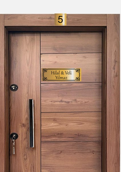 Metal Kapı Isimliği ve Numarası - Altın ve Gümüş Renk Seçenekli (15X5 cm & 5x5 Cm) fiyatları