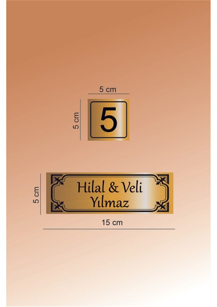 Metal Kapı Isimliği ve Numarası - Altın ve Gümüş Renk Seçenekli (15X5 cm & 5x5 Cm) fırsatları