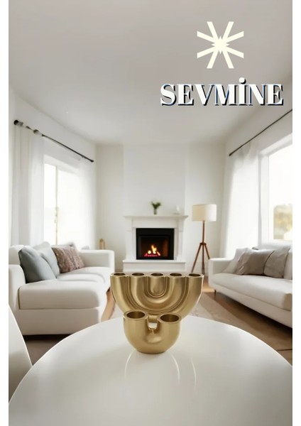 ✨ Golden Duo 2’li Mumluk Seti – Altın 5’li & 2’li U Form Mumluk