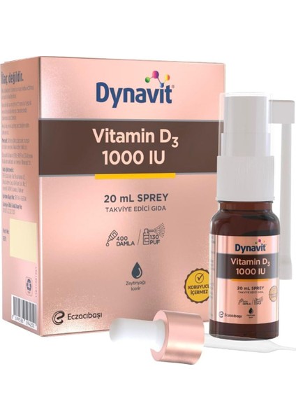 Vitamin D3 1000 Iu Takviye Edici Gıda Sprey 20 ml