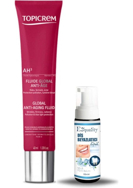 Ah3 Fluide Global Anti-Age Fluid - Yaşlanma Karşıtı Krem 40ML + Hediye Diş Beyazlatıcı Köpük