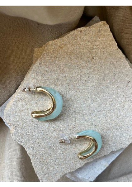 Açık Yeşil Taşlı Yarım Ay Küpe fiyatları