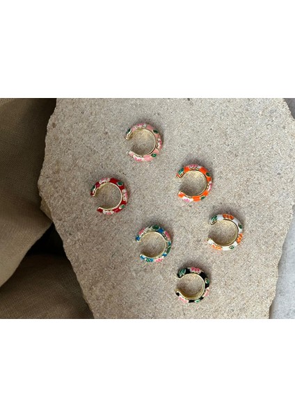 Kırmızı Mineli Kıkırdak Küpe fiyatları