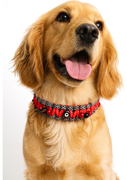 El Yapımı Dayanıklı ve Sağlıklı Çok Renkli Paracord Nazar Boncuklu Kedi & Köpek Kolyesi