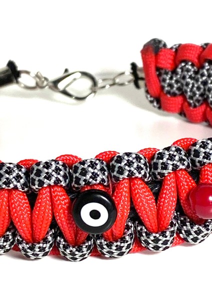 El Yapımı Dayanıklı ve Sağlıklı Çok Renkli Paracord Nazar Boncuklu Kedi & Köpek Kolyesi indirimleri