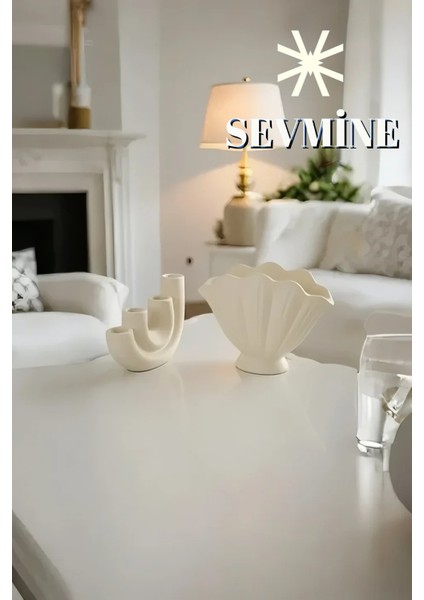 ✨ Krem Duo 2’li Vazo & Mumluk Seti – Istiridye Form Vazo & 4’lü U Form Krem Mumluk fırsatları