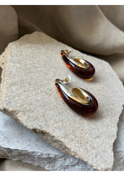 Kahverengi Taşlı U Küpe fiyatları