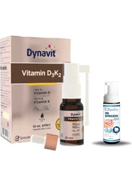 Vitamin D3K2 Sprey 10 ml + Hediye Diş Beyazlatıcı Köpük