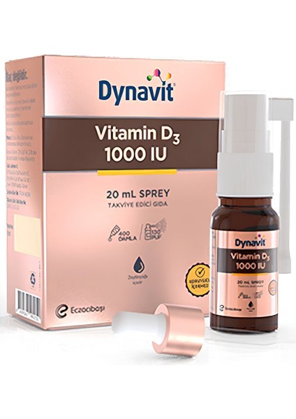 Vitamin D3 1000 Iu Takviye Edici Gıda Sprey 20 ml