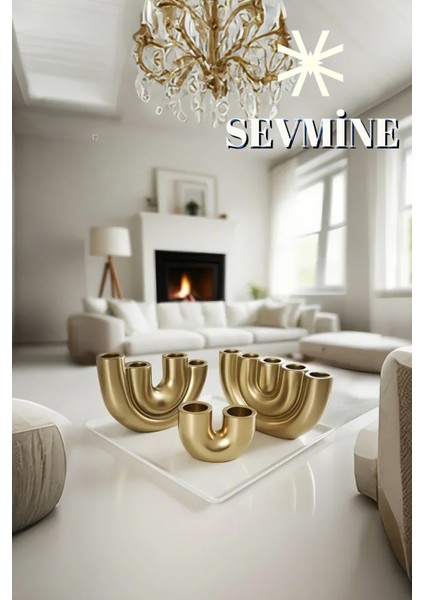 ✨ Golden Trio 3’lü Mumluk Seti – Iskandinav & Bohem Altın Masa Dekoru fiyatları