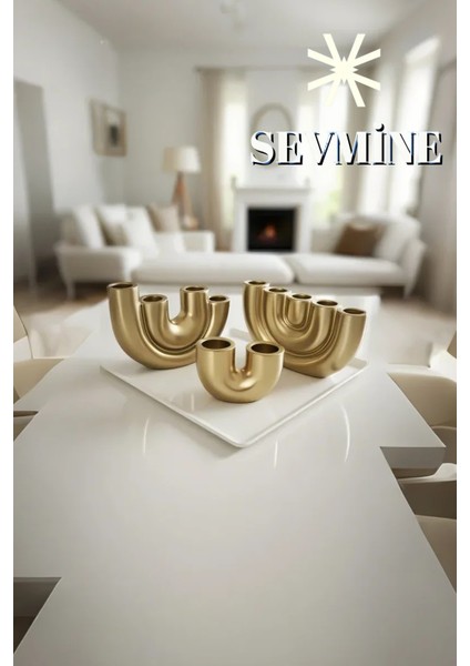 ✨ Golden Trio 3’lü Mumluk Seti – Iskandinav & Bohem Altın Masa Dekoru fırsatları