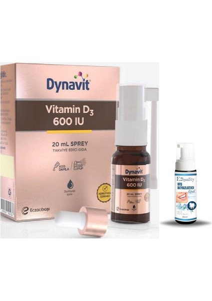 Vitamin D3 600 IU 20 ml Sprey + Hediye Diş Beyazlatıcı Köpük