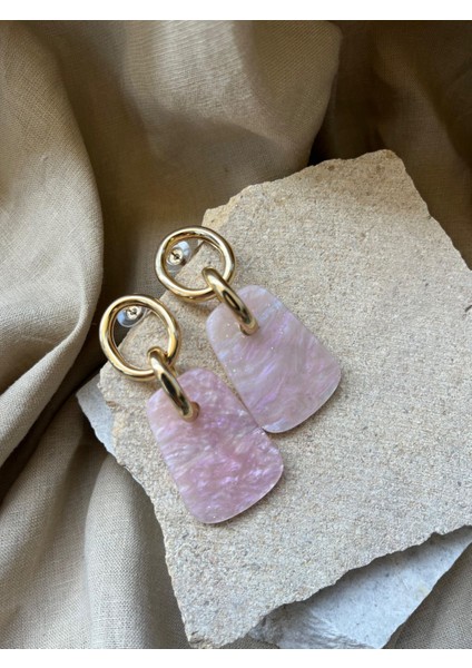 Pembe Taşlı Sarkan Küpe fiyatları