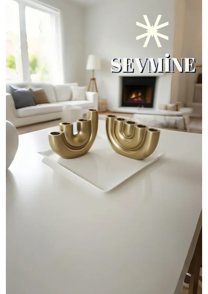 ✨ Golden Trio 2’li Mumluk Seti – Iskandinav & Bohem Altın Masa Dekoru fiyatları