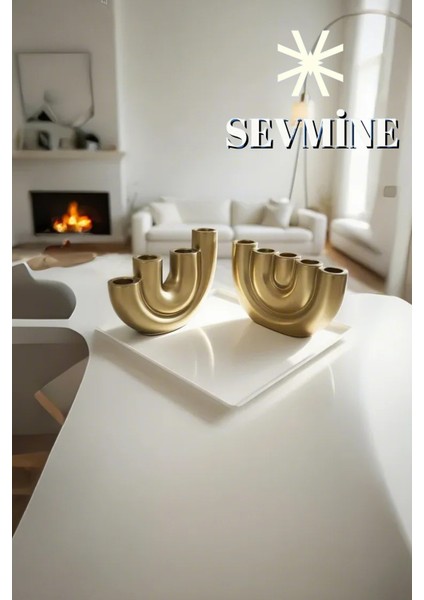 ✨ Golden Trio 2’li Mumluk Seti – Iskandinav & Bohem Altın Masa Dekoru modelleri