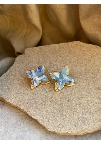 Mavi Taş Yaprak Küpe fiyatları