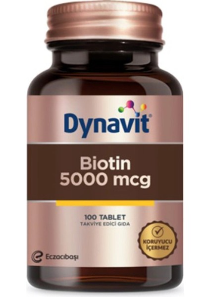 Biotin 5000 Mcg Takviye Edici Gıda 100 Tablet