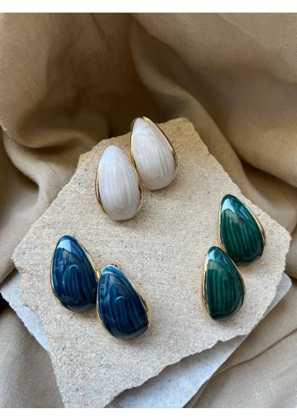 Mavi Taşlı Çekirdek Küpe modelleri