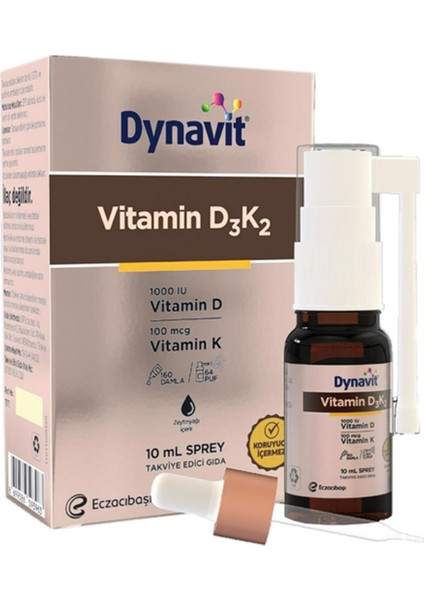 Vitamin D3K2 Takviye Edici Gıda Sprey 10 ml