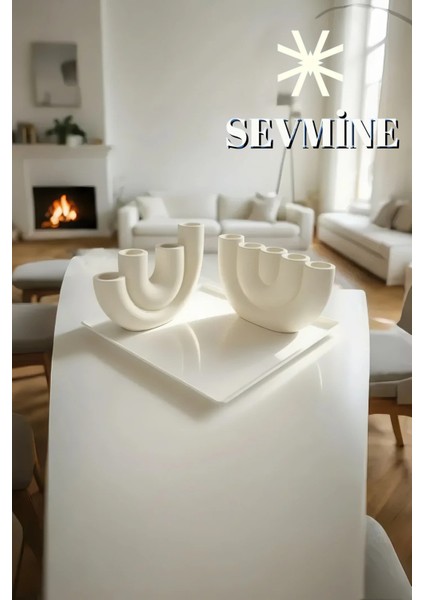 ✨ Krem Trio 2’li Mumluk Seti – Iskandinav & Bohem Krem Masa Dekoru