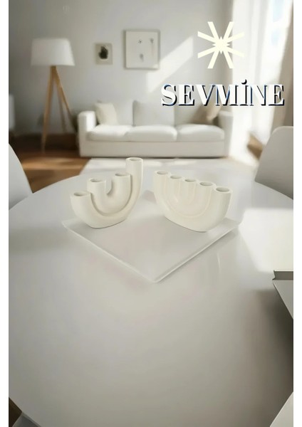 ✨ Krem Trio 2’li Mumluk Seti – Iskandinav & Bohem Krem Masa Dekoru fiyatları