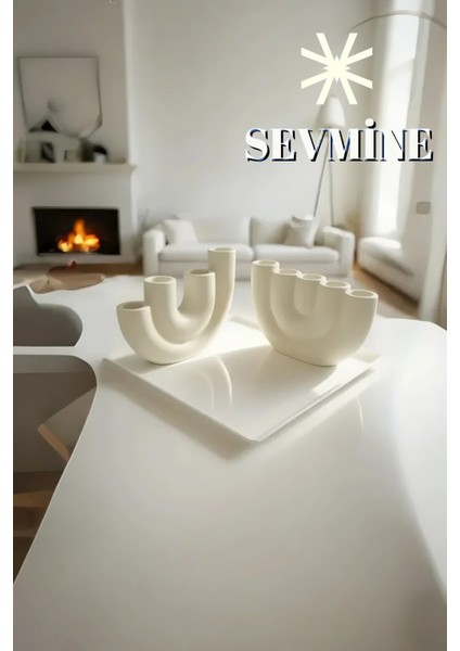 ✨ Krem Trio 2’li Mumluk Seti – Iskandinav & Bohem Krem Masa Dekoru fırsatları