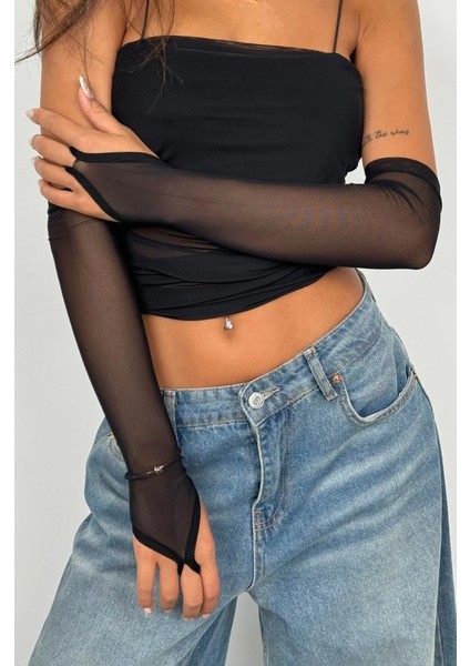 Kolluk Detay Askılı Tül Bluz fırsatları