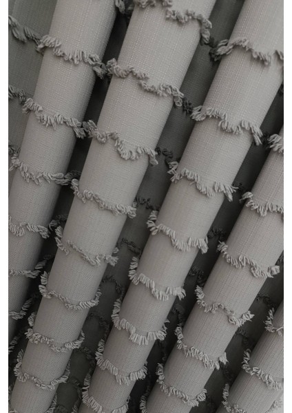 Iskandinav Şeritli Gri Fon Perde 1x3 Sık Pile Salon&yatak Odası Fon Perde modelleri