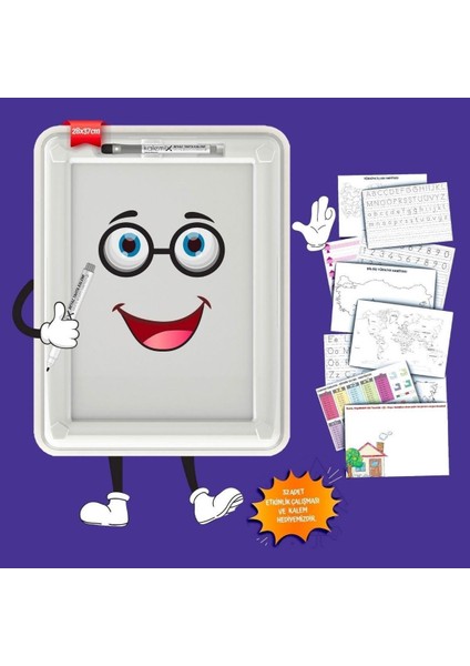 Buffer 32 Farklı Etkinlikli Kalem ve Silgi Hediyeli Eğitici Sihirli Etkinlik Tahtası