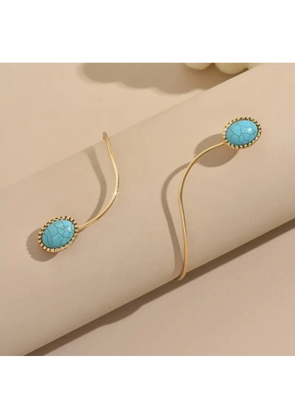 Turkuaz Mavi Taş Detaylı Otantik Pazubent - Ayarlanabilir Kol Bandı fiyatları