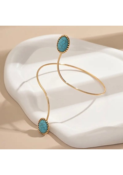 Turkuaz Mavi Taş Detaylı Otantik Pazubent - Ayarlanabilir Kol Bandı modelleri