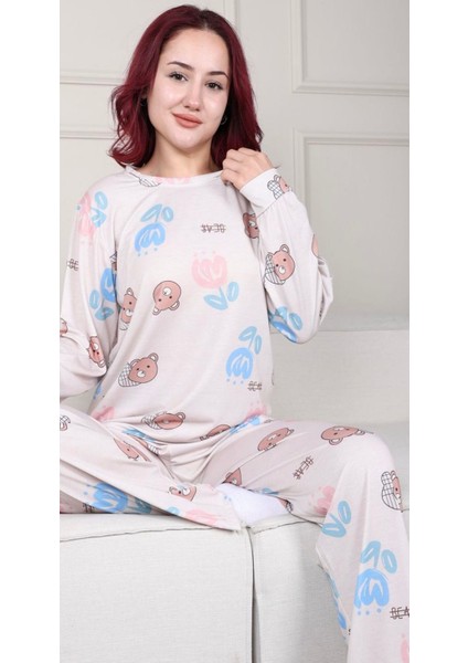 Ayıcık Baskılı Pijama Takımı