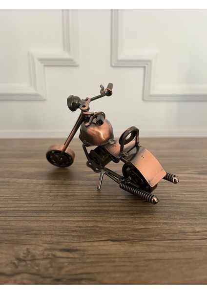 El Yapımı Dekoratif Metal Motosiklet - 15 x 9 cm fırsatları