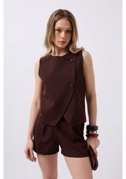 Yandan Düğmeli Dokuma Yelek modelleri