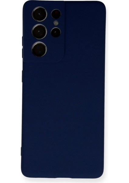 Samsung Galaxy S21 Ultra Kılıf Nano Içi Kadife Silikon - Lacivert - SUAT7580-4054