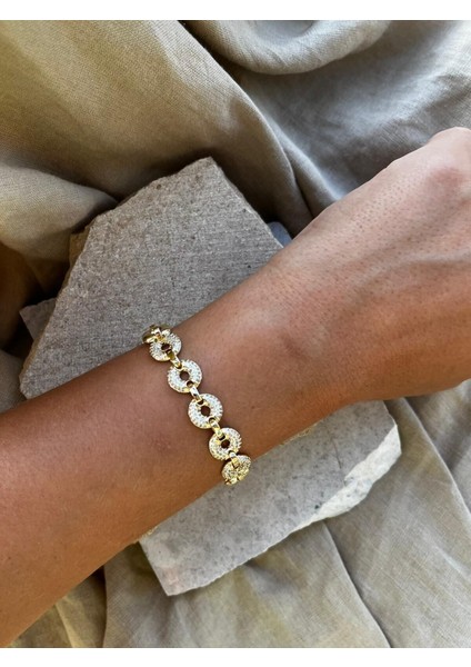 14K Taşlı Simit Bileklik modelleri