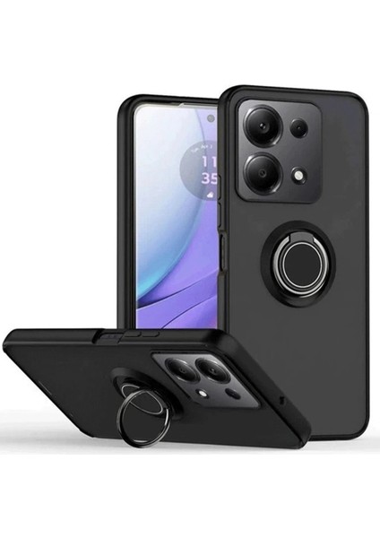 Xiaomi Redmi Note 13 Pro 5g Kılıf Montreal Yüzüklü Silikon Kapak - Siyah - SUAT8172-7967