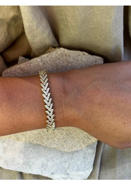 14K Taşlı V Bileklik modelleri