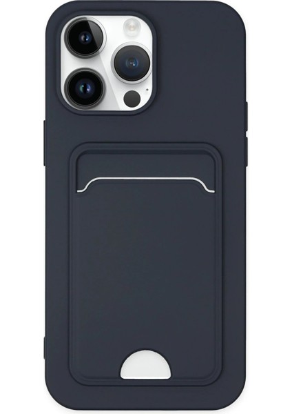 iPhone 14 Pro Kılıf Kelvin Kartvizitli Silikon - Lacivert - SUAT7543-2646